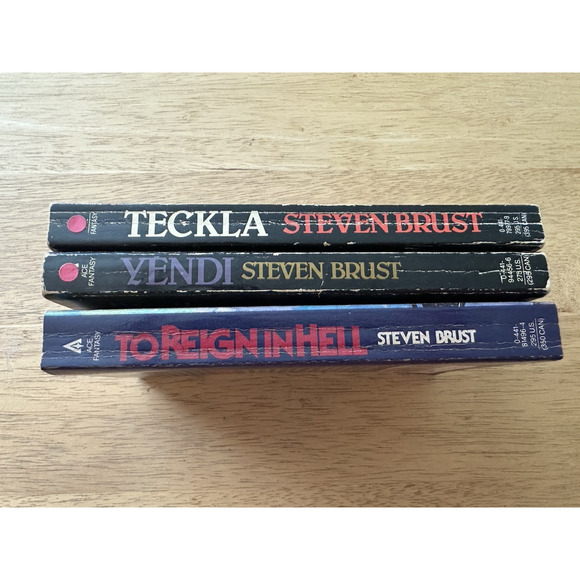 Steven Brust, Fantasy Novels, Yendi, To Reign in Hell, Teckla, set 1980s PB VTG - Picture 13 of 14
